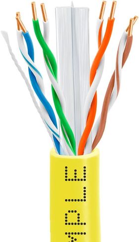 CMPLE - CAT6 CABLE 1000FT BULK LAN Ethernet Cat 6 Wire Network UTP 23AWG CMR RISER 10GBPS 550 MHz BOX 1000 FED ، Blue in Kuwait