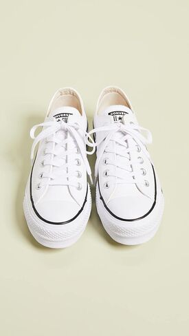 Converse Women's Chuck All Star Lift Clean Ox Sneakers, Black/White, 7.5 Medium US in Saudi Arabia