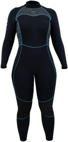 Akona Womens 7mm الماء البارد بدلة كاملة. Quantum Strech النيوبرين. تم تصميمه لإبقائك دافئًا في الماء البارد من أجل الغوص ، والغطس ، وركوب التجديف ، والتجديف ، وركوب الأمواج in Kuwait