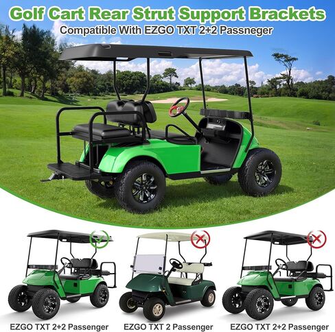 10L0L Huffice Golf Golf Cart Brackets Strut Brackets for Ezgo Txt Long Roof (يناسب طرز أعلى 88 بوصة فقط) ، دعامة خلفية متينة وأداء طويل الأمد in Kuwait