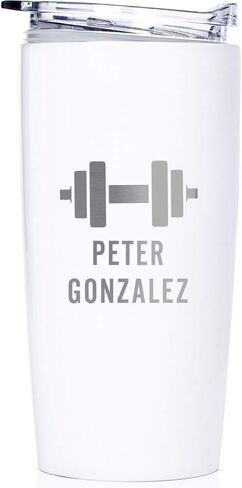 Lifetime Creations Engraved Personalized Fishing Stainless Steel Tumbler with Lid 20 oz (White): Fisherman Coffee Travel Mug with Name, I'd Rather Be Fishing in Kuwait