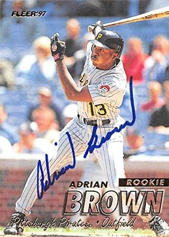 191284 Pittsburgh Pirates Ft 1997 Fleer No. 759 Rookie Adrian Brown Autographed Baseball Card in Saudi Arabia