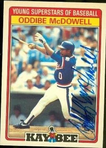مستودع توقيعه 48831 Oddibe McDowell Cardball Card Texas Rangers 1986 Kaybee No .20 in Saudi Arabia
