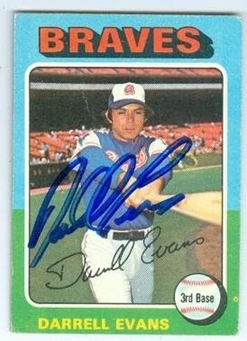 Autograph 156926 Atlanta Braves 1975 Topps No. 475 Darrell Evans Autographed Baseball Card in Saudi Arabia