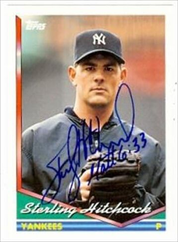 مستودع توقيعه 41670 Sterling Hitchcock Card Baseball Card New York Yankees 1994 Topps No. 103 in Saudi Arabia
