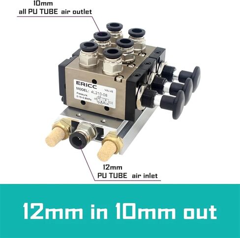 4L210-08 4R210-08 Manual valve 2 Way 5 Position Push and pull Pneumatic switch of directional valve Combination Valve Manifold(12mm in 10mm out,6 Stations) in Saudi Arabia