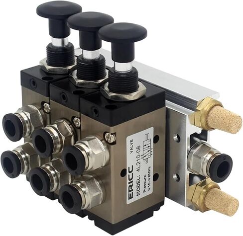 4L210-08 4R210-08 Manual valve 2 Way 5 Position Push and pull Pneumatic switch of directional valve Combination Valve Manifold(12mm in 10mm out,6 Stations) in Saudi Arabia