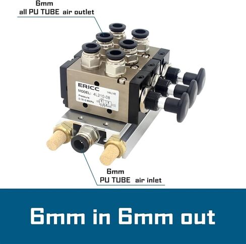 4L210-08 4R210-08 Manual valve 2 Way 5 Position Push and pull Pneumatic switch of directional valve Combination Valve Manifold(12mm in 10mm out,6 Stations) in Saudi Arabia