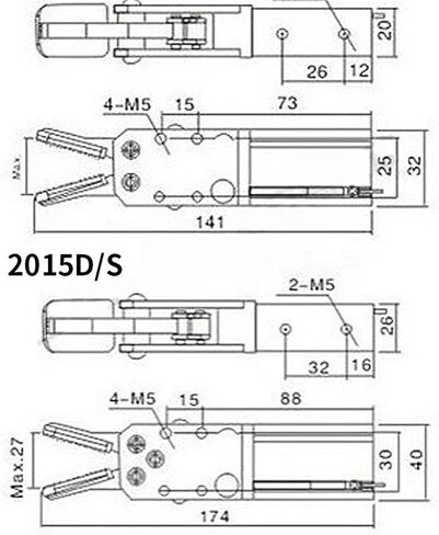 1pcs Pneumatic Cylinder Gripper for Robotic Machines Single-Acting Double-Acting Manipulator End Clamps 2015D 1615D(2015S) in Saudi Arabia
