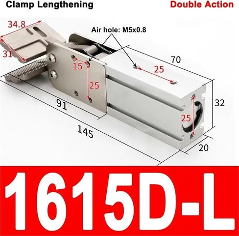 1pcs Pneumatic Cylinder Gripper for Robotic Machines Single-Acting Double-Acting Manipulator End Clamps 2015D 1615D(2015S) in Saudi Arabia