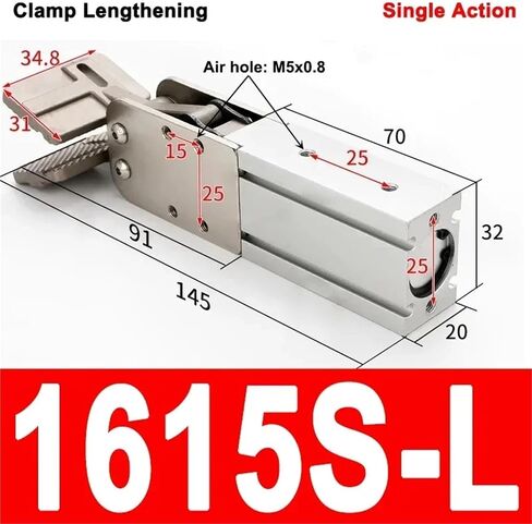 1pcs Pneumatic Cylinder Gripper for Robotic Machines Single-Acting Double-Acting Manipulator End Clamps 2015D 1615D(2015S) in Saudi Arabia