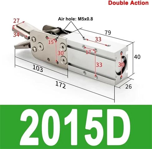 1pcs Pneumatic Cylinder Gripper for Robotic Machines Single-Acting Double-Acting Manipulator End Clamps 2015D 1615D(2015S) in Saudi Arabia