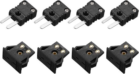 Meccanixity j Type Thermocouple Wire Connectors Male Slip مع لوحة Mount Mini Socket 220 درجة مئوية (428 درجة فهرنهايت) لمستشعر الحرارية 4 مجموعة in Kuwait