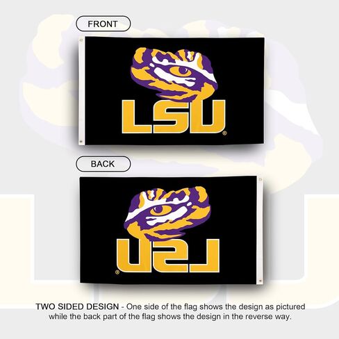 Desert Cactus LSU 100% Polyester Indoor Outdoor 3x5 feet Banner Tigers Geaux Louisiana State University (Flag H) in Saudi Arabia