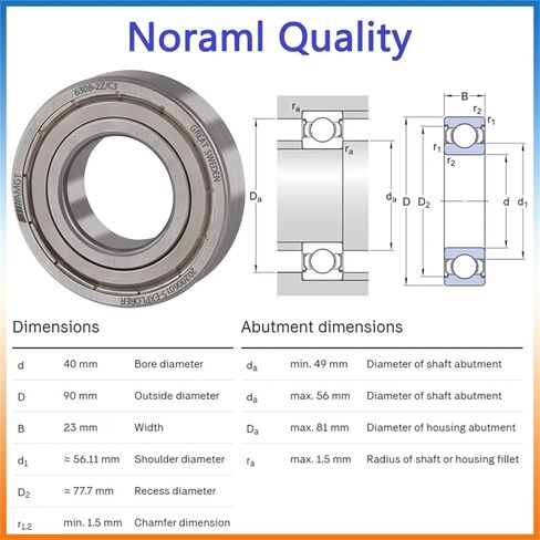 1Pcs Bearing 6308 6308-2RS 6308-2Z 6308-2ZN 6308NR 6308-2RSNR Deep Groove Ball Bearing(6308N-2ZP5C3) in Kuwait
