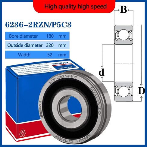 1PCs تحمل 6236 6236-2RS 6236-2Z 6236-2ZN 6236NR 6236-2RSNR محمل كرة أخدود عميق (6236N-2RSP5C3) in Kuwait
