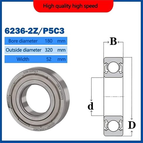 1PCs تحمل 6236 6236-2RS 6236-2Z 6236-2ZN 6236NR 6236-2RSNR محمل كرة أخدود عميق (6236N-2RSP5C3) in Kuwait