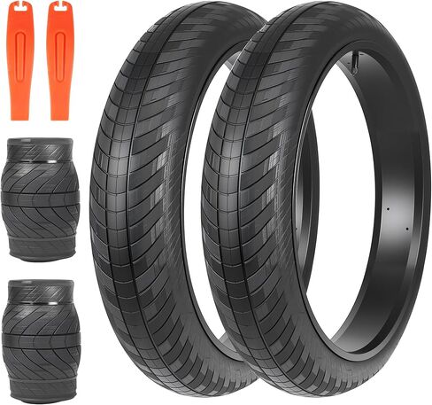 MEGHNA Fat Bike Tire 20/24 x 3.0 inch Mountain Bike Fat Tire 20/24 inch Heavy Duty Arrow Grooves Anti-Slip Foldable Replacement All Terrain Tire for Mountain Snow Kids Bike Beach Cruiser E-Bike in Saudi Arabia
