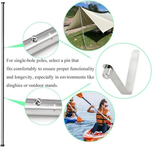 Kayak Paddle Spring Snap Clips Push Button Spring Snap Clip Button Clip Tent Pole Clips 8mm Diameter Solid Core Rust Proof for Kayak Paddles Hammock Stand Canopy Boat Oars 10 Pieces in Saudi Arabia
