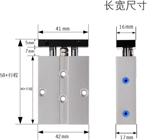 1pcs TN16/20 TDA16/20-70,80,90,100,125,150,175,200,250 Pneumatic air Twin-Rod Cylinder TN TDA Series(TDA16-250) in Kuwait