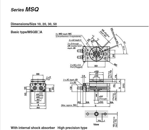 اكتب HRQ MSQB10A MSQB20A MSQB30A MSQB50A الأسطوانة الهوائية الدوارة MSQB50R 90 درجة 180 درجة MSQB10R MSQB20R MSQB30R 50R (MSQB 30A) in Kuwait