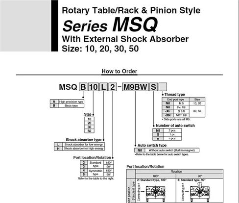 اكتب HRQ MSQB10A MSQB20A MSQB30A MSQB50A الأسطوانة الهوائية الدوارة MSQB50R 90 درجة 180 درجة MSQB10R MSQB20R MSQB30R 50R (MSQB 30A) in Kuwait
