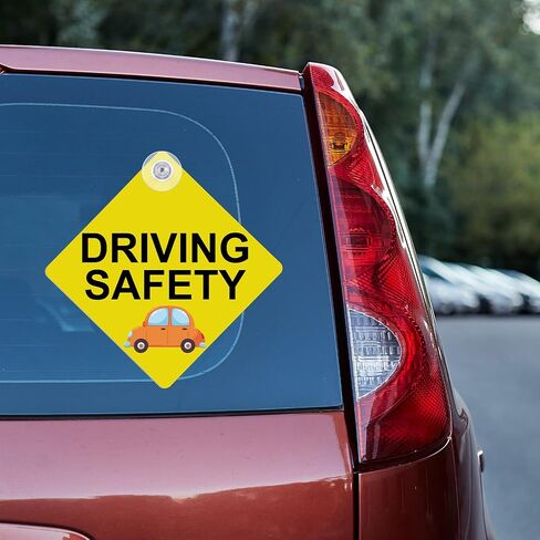 12 Pcs 5.5" x 5.5" Sublimation Blanks Suction Cup Car Window Sign, Metal Signs Blanks Removable Car Safety Warning Signs for Heat Thermal Transfer DIY Picture and Custom Design Work in Saudi Arabia