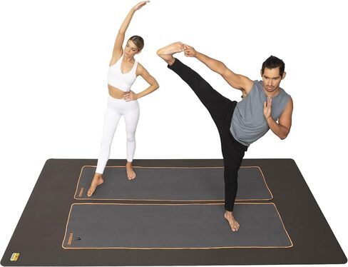 حصيرة تمرين كبيرة متميزة - 6 أقدام × 6 قدم × 1/4 "سميك سميك متين لمكانة للأرضيات الصالة الرياضية - تعمل بشكل رائع لجميع أمراض القلب ، حصيرة اليوغا ، حصيرة دراجة تمرين - استخدم مع أو بدون حذاء in Kuwait