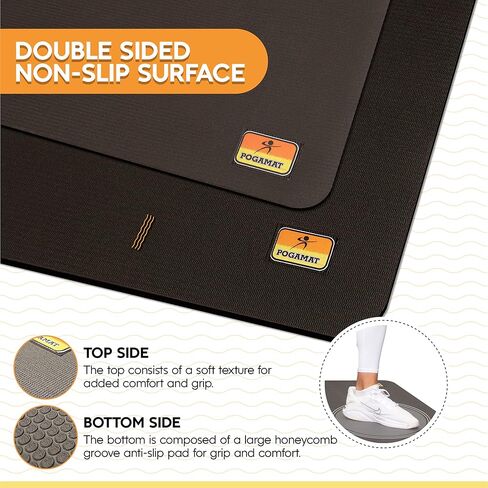 حصيرة تمرين كبيرة متميزة - 6 أقدام × 6 قدم × 1/4 "سميك سميك متين لمكانة للأرضيات الصالة الرياضية - تعمل بشكل رائع لجميع أمراض القلب ، حصيرة اليوغا ، حصيرة دراجة تمرين - استخدم مع أو بدون حذاء in Kuwait