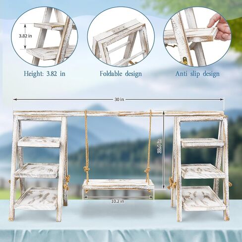 Wooden Cupcake Stand, 3 Tier Cupcake Display Stand for Dessert Display, Dessert Stands with Serving Tray and Foldable Stand for Party, Birthday, Wedding, Events, Baby Shower (Brown) in Kuwait