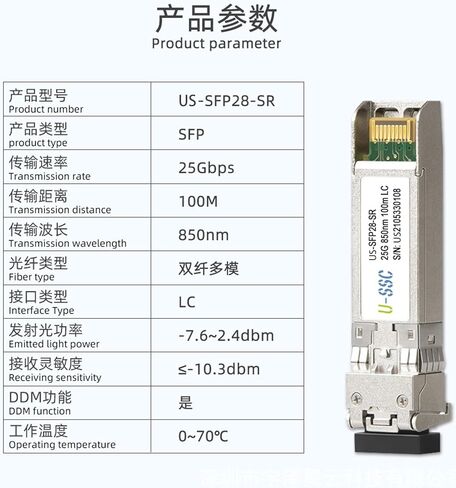 25G Multi-mode 850nm 100m LC واجهة الألياف الوحدة النمطية البصرية in Saudi Arabia