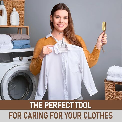 Takavu White Boar Bristle Laundry Stil Brush Set (2 Pack) - جهاز تنظيف صغير من النقاط للملابس ، وعلاج النسيج قبل الغسيل ، ورعاية الملابس الحساسة in Kuwait