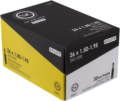 أنابيب صمامات Sunlite Utili-T Presta Standard ، 26 × 1.50-1.95 " / 32 مم ، أسود in Saudi Arabia