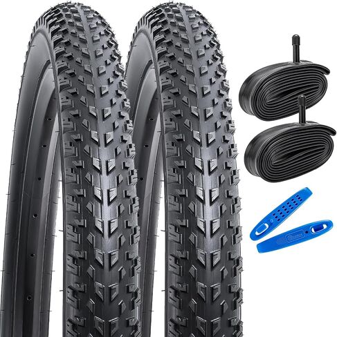 YUNSCM 2-PCS 26" Mountain Bike Tires 26x2.50/64-559 and 26" Heavy Duty Bike Tubes Schrader Valve Compatible with Off Road Bike 26x2.5 26 x 2.50 Bike Bicycle Tires and Tubes(Y-1300) in Saudi Arabia
