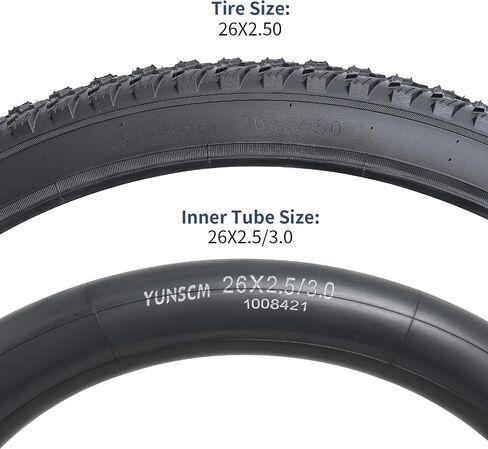YUNSCM 2-PCS 26" Mountain Bike Tires 26x2.50/64-559 and 26" Heavy Duty Bike Tubes Schrader Valve Compatible with Off Road Bike 26x2.5 26 x 2.50 Bike Bicycle Tires and Tubes(Y-1300) in Saudi Arabia