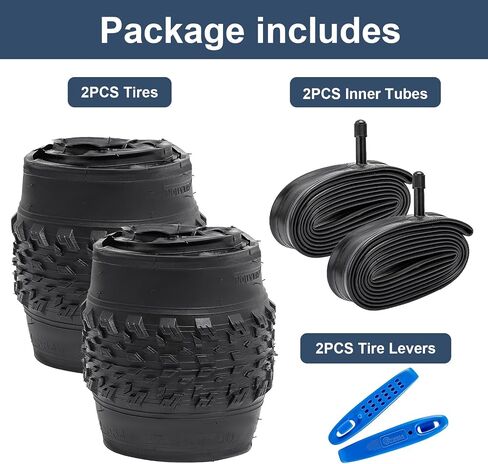 YUNSCM 2-PCS 26" Mountain Bike Tires 26x2.50/64-559 and 26" Heavy Duty Bike Tubes Schrader Valve Compatible with Off Road Bike 26x2.5 26 x 2.50 Bike Bicycle Tires and Tubes(Y-1300) in Saudi Arabia