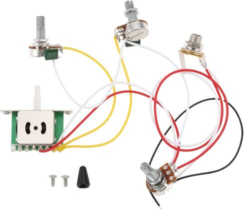 1Set Guitar Prewired Wiring Harness 5 Way Toggle Switch with 500k Pots Compatible with Strat Stratocaster in Saudi Arabia