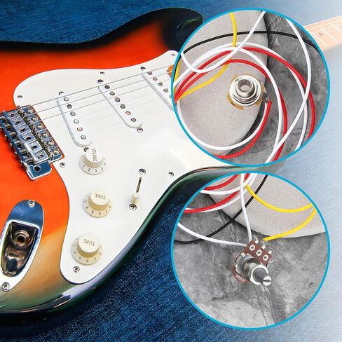 1Set Guitar Prewired Wiring Harness 5 Way Toggle Switch with 500k Pots Compatible with Strat Stratocaster in Saudi Arabia