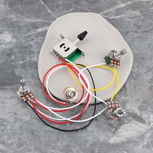 1Set Guitar Prewired Wiring Harness 5 Way Toggle Switch with 500k Pots Compatible with Strat Stratocaster in Saudi Arabia