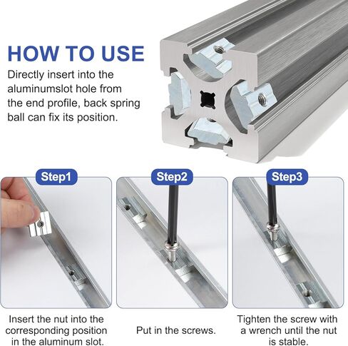 Patikil M10 Sliding T Nuts ، 12 pcs Hammer Head Fastener Nut Thread T Slide Drop في المكسرات للمعايير الأوروبية 4545 Series 10 مم T-Slot Aluminium Profusion in Kuwait
