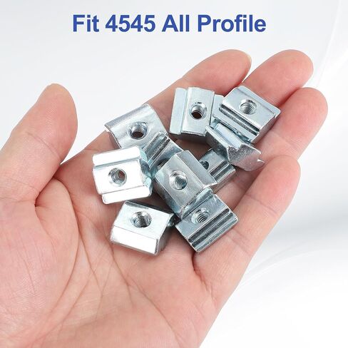 Patikil M10 Sliding T Nuts ، 12 pcs Hammer Head Fastener Nut Thread T Slide Drop في المكسرات للمعايير الأوروبية 4545 Series 10 مم T-Slot Aluminium Profusion in Kuwait