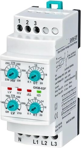 GKM-02F 3 * 380VAC with-Neutual Three-Phase Phase Failure Phase Sequence Under and Over Voltage Relay 1Pcs in Saudi Arabia