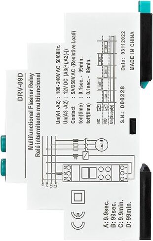 DRV-09 ، RV-09D DIGITION DUTLY قابل للتعديل ومتعدد الوظائف الترحيل 1PCS (110VAC 12VACDC ، DRV-09D 0.1S-99M) in Saudi Arabia