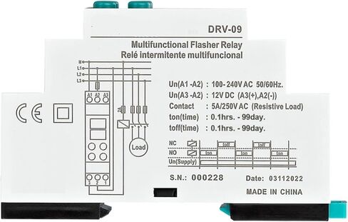 DRV-09 ، RV-09D DIGITION DUTLY قابل للتعديل ومتعدد الوظائف الترحيل 1PCS (110VAC 12VACDC ، DRV-09D 0.1S-99M) in Saudi Arabia