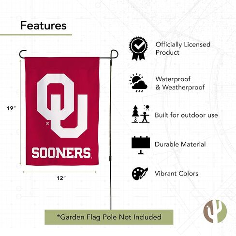 Desert Cactus The University of Oklahoma TUO Garden Flag – 19 x 12 inch Oklahoma Sooners Banner, For Outdoor Display and Events (Design E) in Kuwait