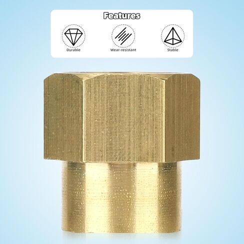 2pcs محول تركيب الأنابيب ، تصميم سداسي كبير 3/8 "خراطيم أنثى NPT إلى 1/4" NPT مقرن الإناث النحاس النحاس تقليل الاقتران in Kuwait