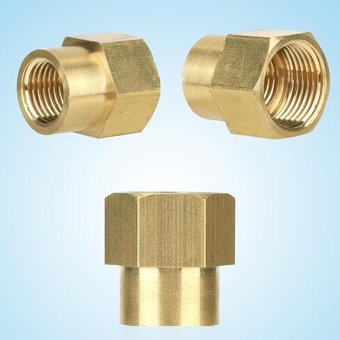 2pcs محول تركيب الأنابيب ، تصميم سداسي كبير 3/8 "خراطيم أنثى NPT إلى 1/4" NPT مقرن الإناث النحاس النحاس تقليل الاقتران in Kuwait