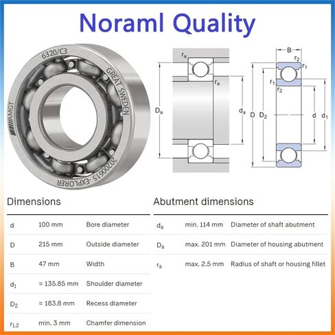 1PCs تحمل 6320 6320-2RS 6320-2Z 6320-2ZN 6320NR 6320-2RSNR محمل كرة أخدود عميق (6320-2ZC3) in Kuwait