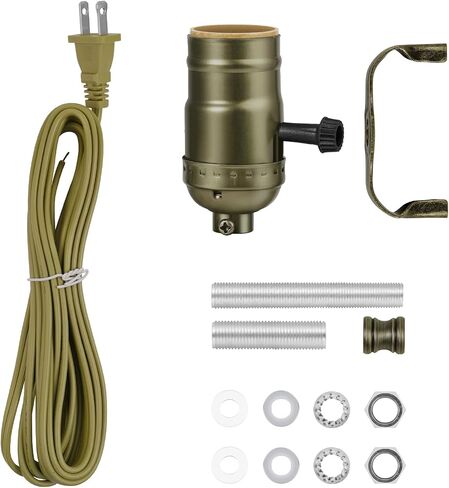 Lamp kit with 12 Feet Cord for DIY lamp and Table Lamp，2 Way Lamp Socket Repair Or Rewire The Vintage Lighting Fixtures,Antique Brass Lamp Kits for Do It Yourself in Saudi Arabia