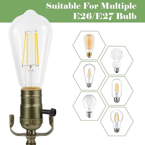 Lamp kit with 12 Feet Cord for DIY lamp and Table Lamp，2 Way Lamp Socket Repair Or Rewire The Vintage Lighting Fixtures,Antique Brass Lamp Kits for Do It Yourself in Saudi Arabia